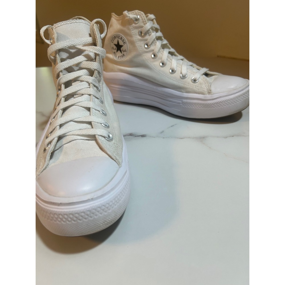 Converse Chuck Taylor All Star Move Platform High Top White Sneakers 568498C